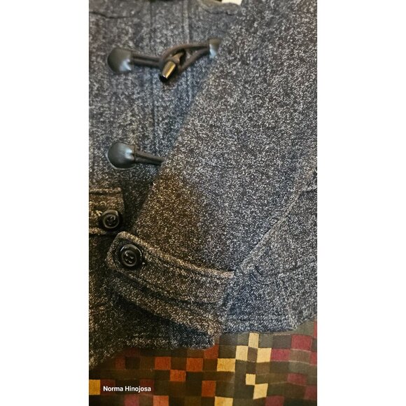 Sebby Womens Toggle Closure Hooded Poly-Blend Coat S Gray Black Made In China - Picture 6 of 9